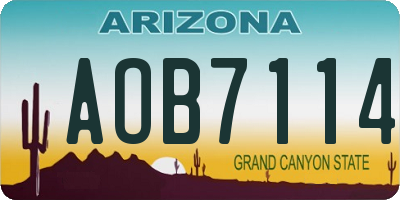 AZ license plate AOB7114