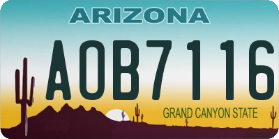 AZ license plate AOB7116