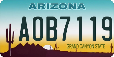 AZ license plate AOB7119