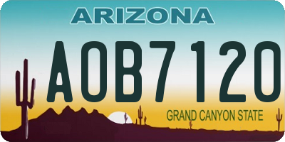 AZ license plate AOB7120