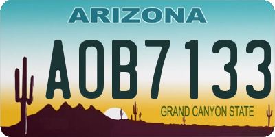 AZ license plate AOB7133