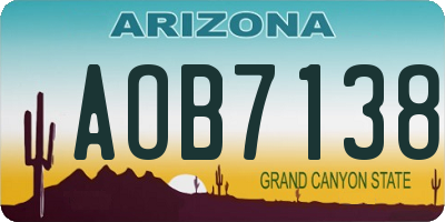AZ license plate AOB7138