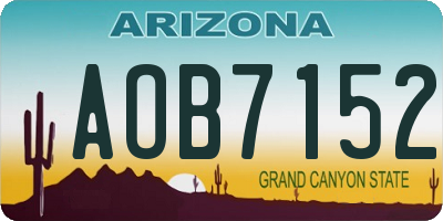 AZ license plate AOB7152