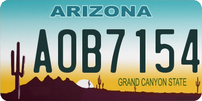 AZ license plate AOB7154