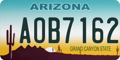 AZ license plate AOB7162