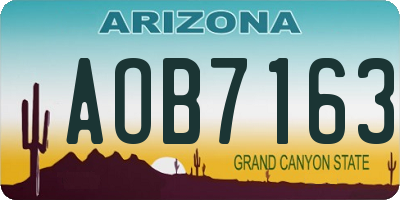 AZ license plate AOB7163