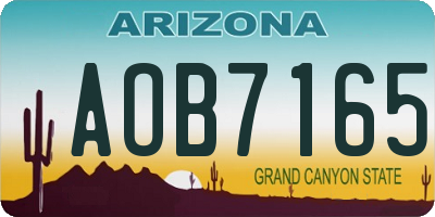 AZ license plate AOB7165