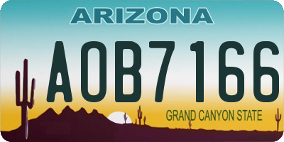 AZ license plate AOB7166