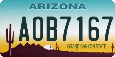 AZ license plate AOB7167