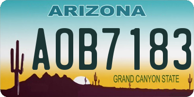 AZ license plate AOB7183