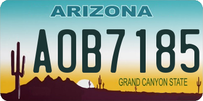 AZ license plate AOB7185
