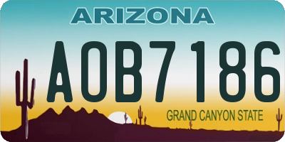 AZ license plate AOB7186