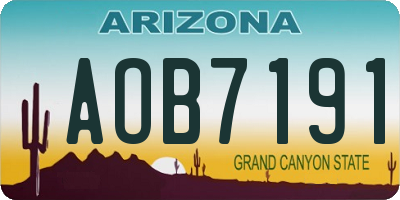 AZ license plate AOB7191