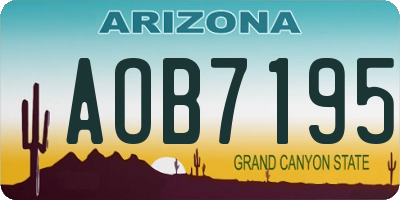 AZ license plate AOB7195