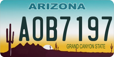 AZ license plate AOB7197