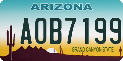 AZ license plate AOB7199