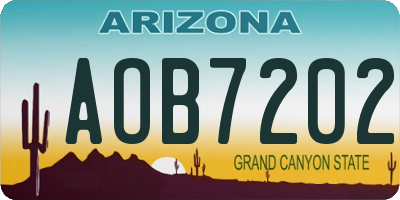 AZ license plate AOB7202