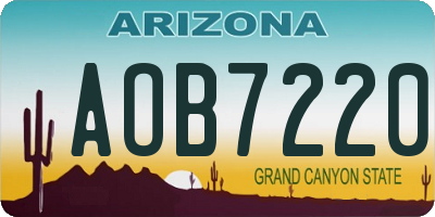 AZ license plate AOB7220