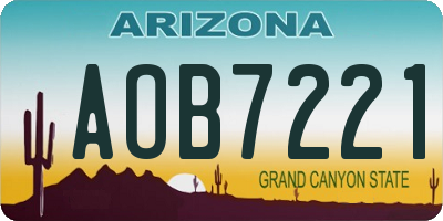 AZ license plate AOB7221