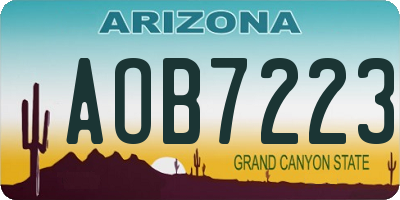 AZ license plate AOB7223