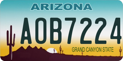 AZ license plate AOB7224