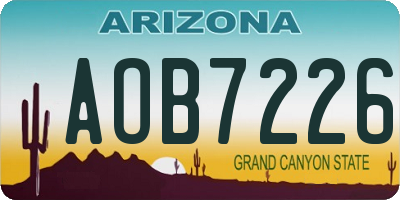 AZ license plate AOB7226