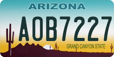 AZ license plate AOB7227