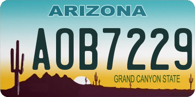 AZ license plate AOB7229