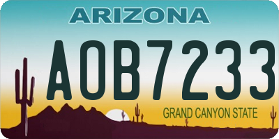 AZ license plate AOB7233