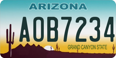 AZ license plate AOB7234