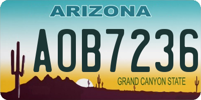 AZ license plate AOB7236