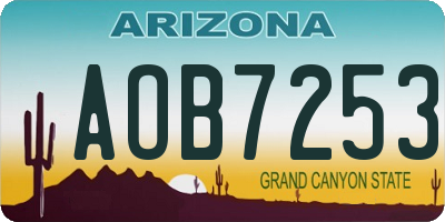 AZ license plate AOB7253