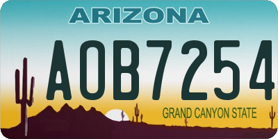 AZ license plate AOB7254