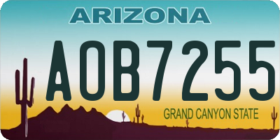 AZ license plate AOB7255