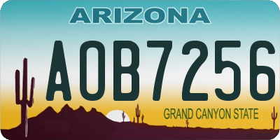 AZ license plate AOB7256
