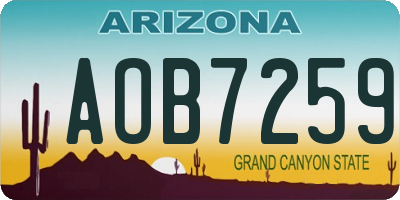 AZ license plate AOB7259