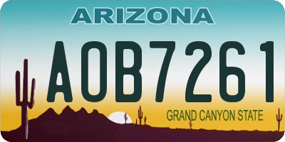 AZ license plate AOB7261