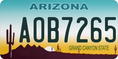 AZ license plate AOB7265