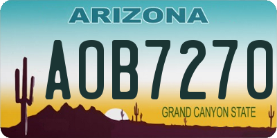 AZ license plate AOB7270
