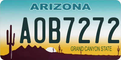 AZ license plate AOB7272