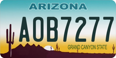 AZ license plate AOB7277