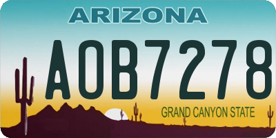 AZ license plate AOB7278
