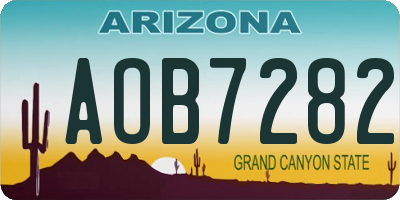 AZ license plate AOB7282