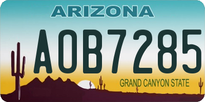 AZ license plate AOB7285