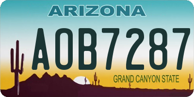 AZ license plate AOB7287