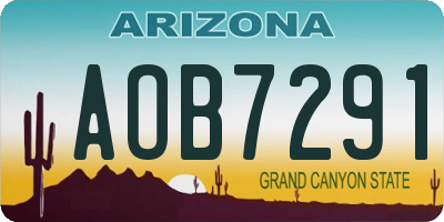 AZ license plate AOB7291