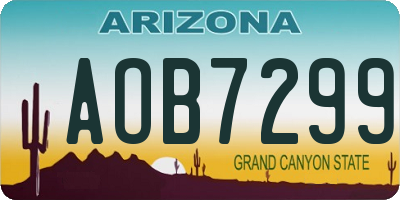 AZ license plate AOB7299