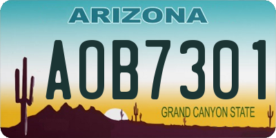 AZ license plate AOB7301