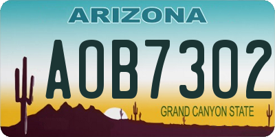 AZ license plate AOB7302