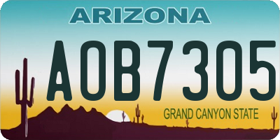 AZ license plate AOB7305